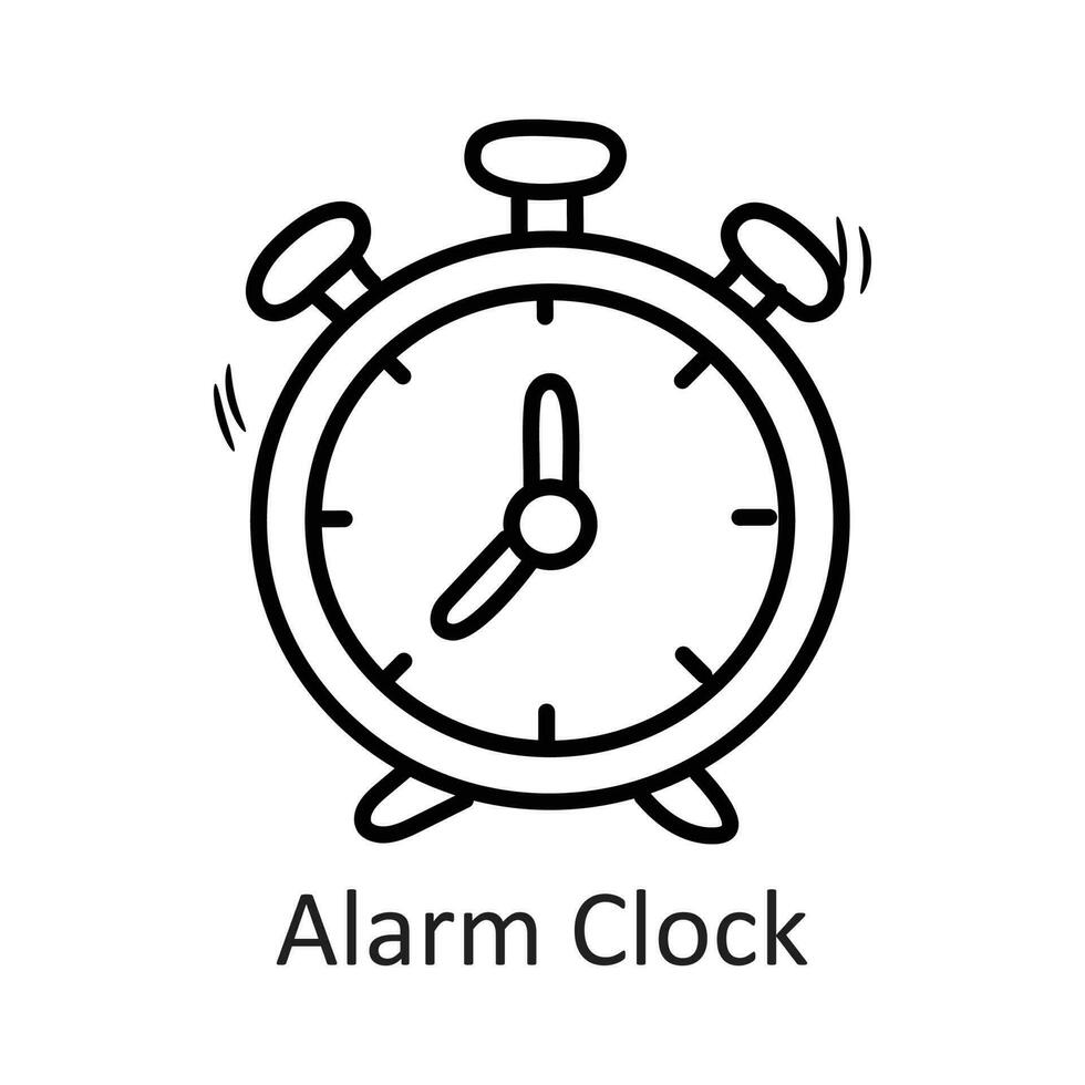 alarma reloj vector contorno icono diseño ilustración. papelería símbolo en blanco antecedentes eps 10 archivo