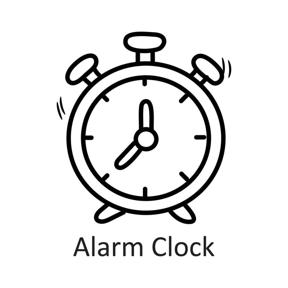 Alarm Clock vector outline Icon Design illustration. Stationery Symbol on White background EPS 10 File