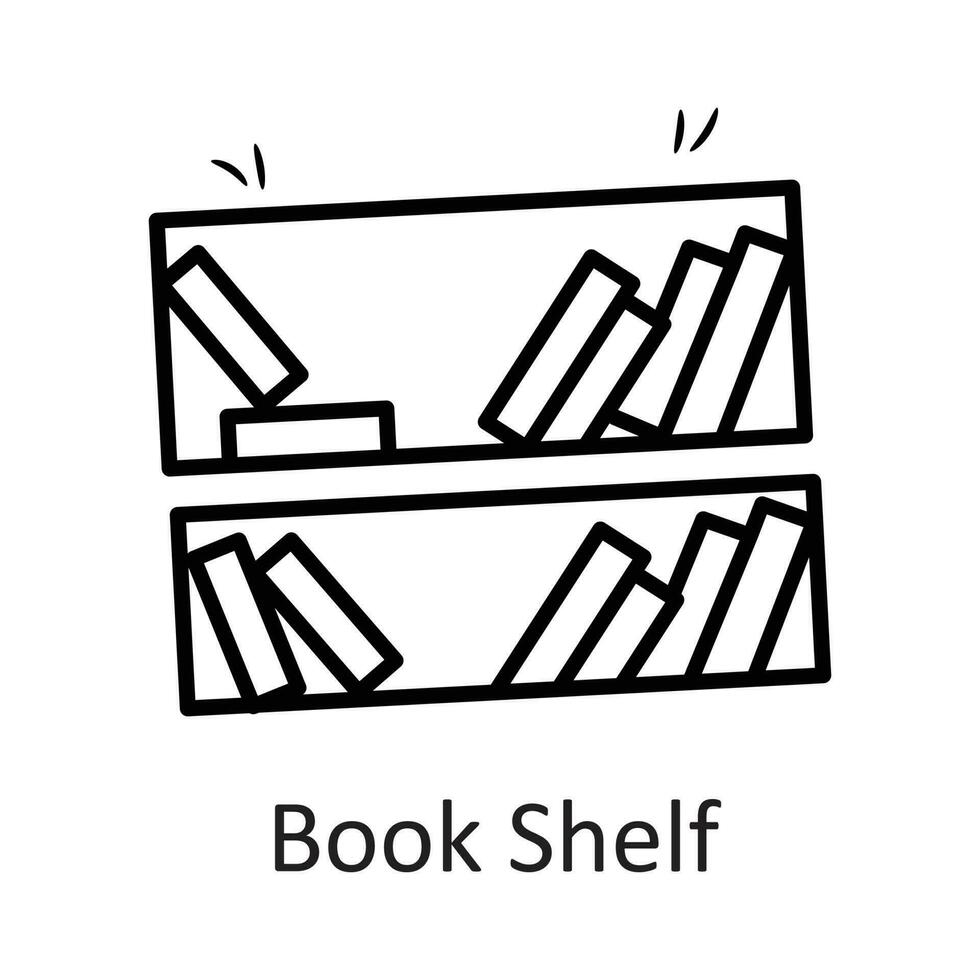 Book Shelf vector outline Icon Design illustration. Household Symbol on White background EPS 10 File