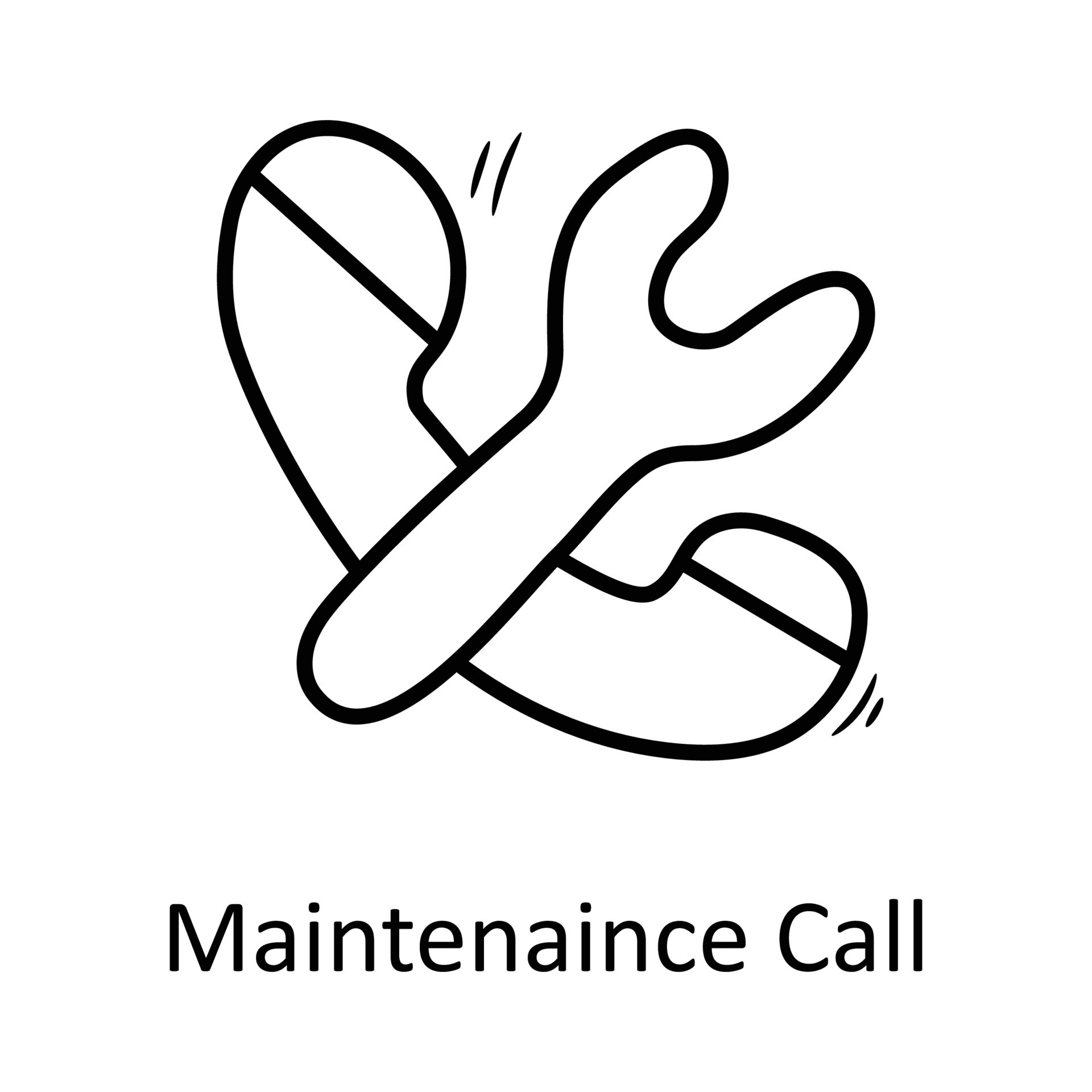 maintenance Call vector outline Icon Design illustration. Business