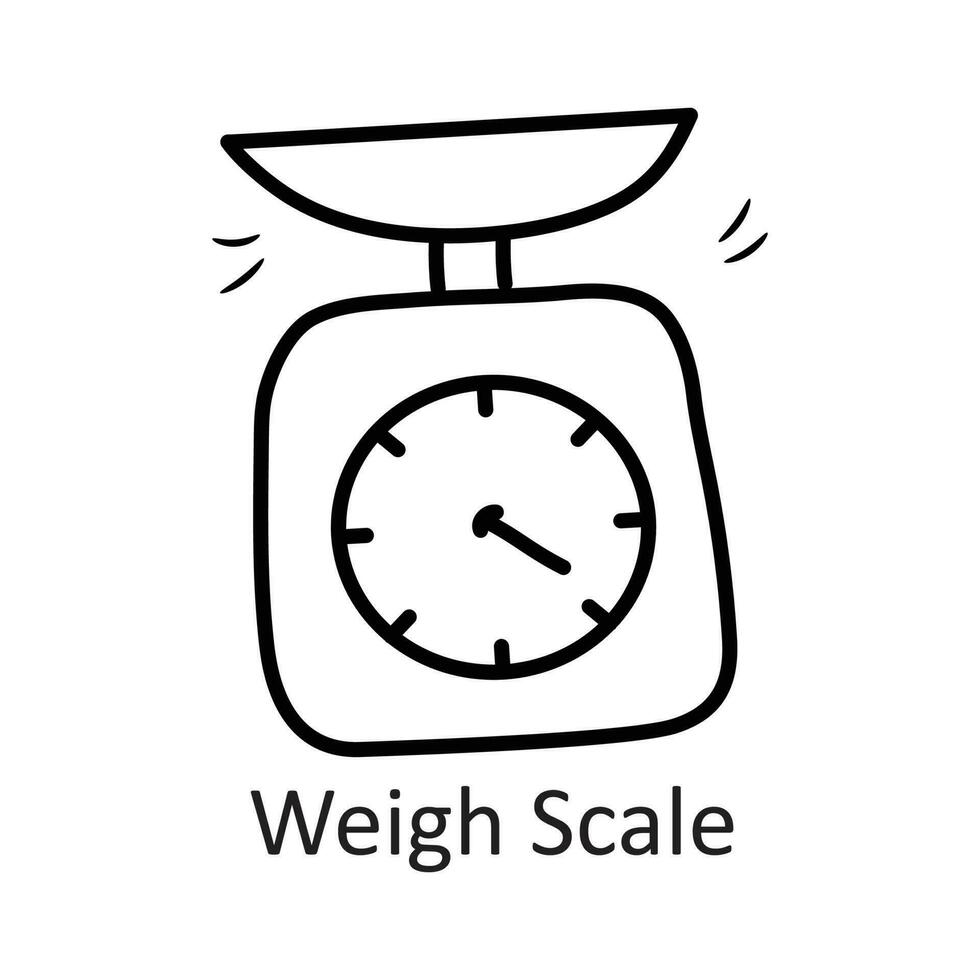 Weight Scale vector outline Icon Design illustration. Household Symbol on White background EPS 10 File