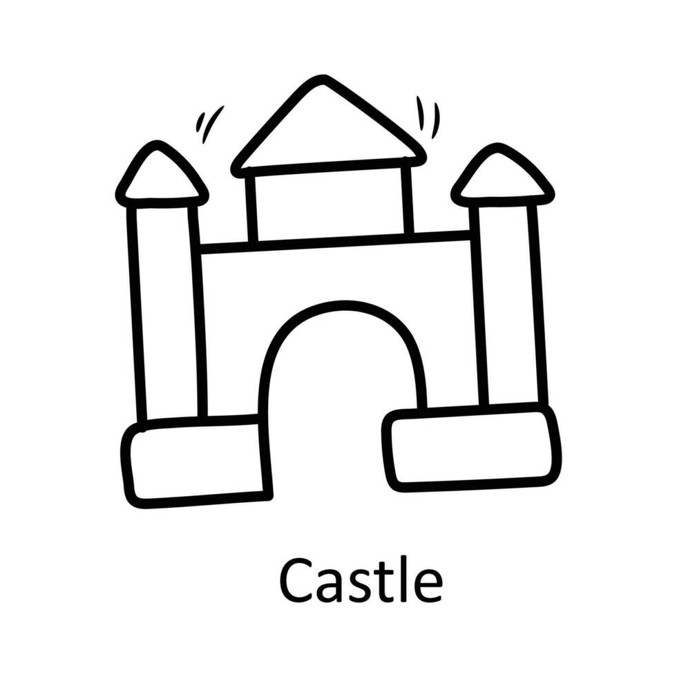 Castle vector outline Icon Design illustration. Toys Symbol on White background EPS 10 File