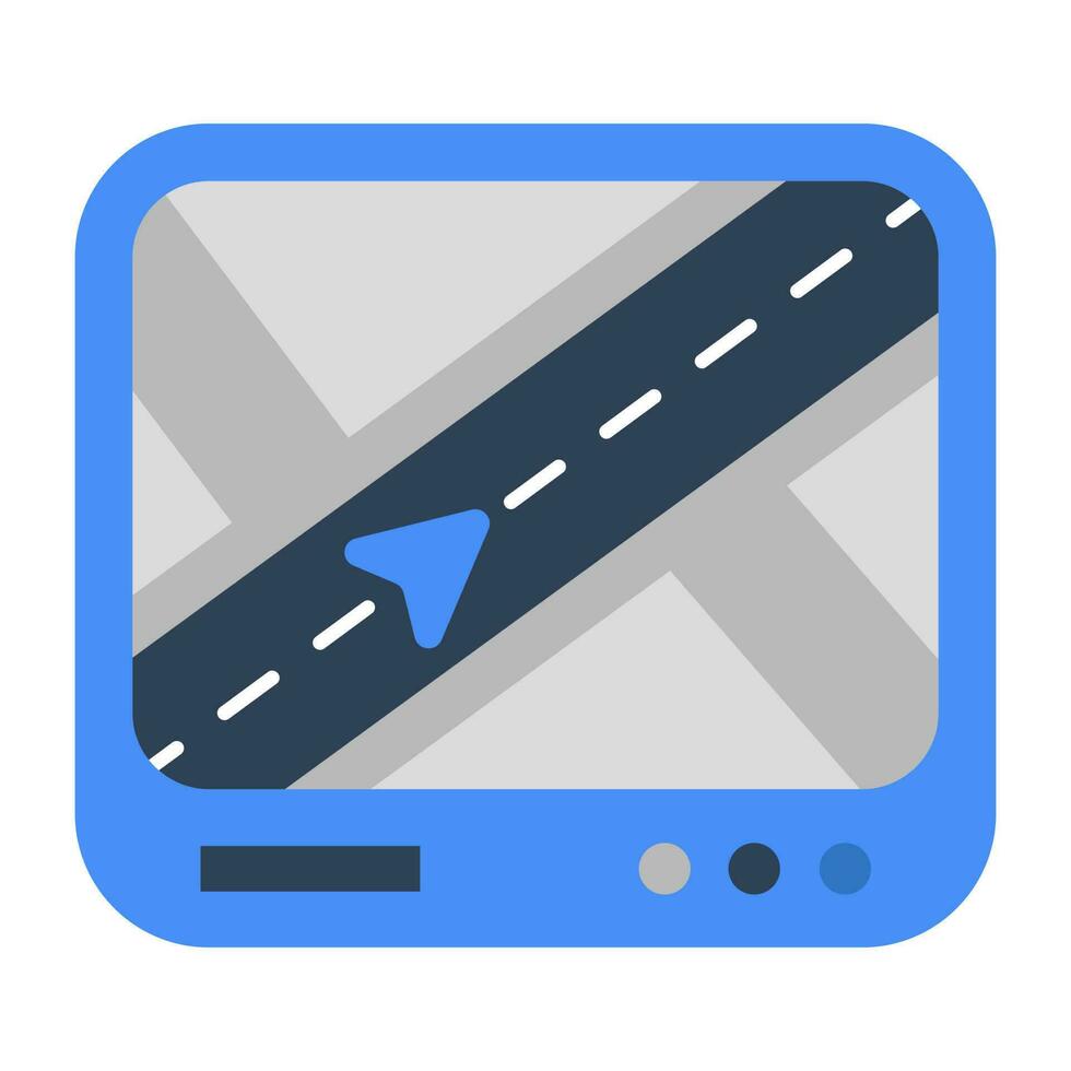 A flat design icon of road location vector