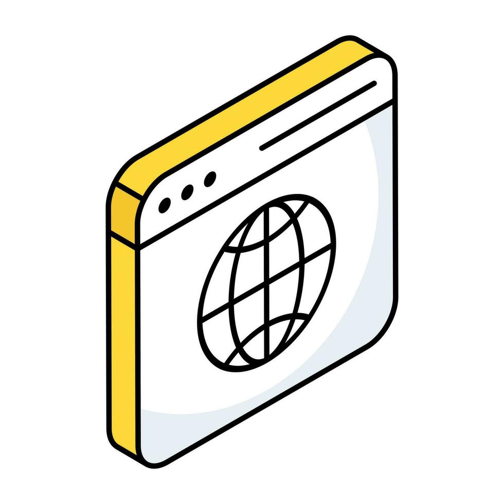 A flat design icon of web browser vector