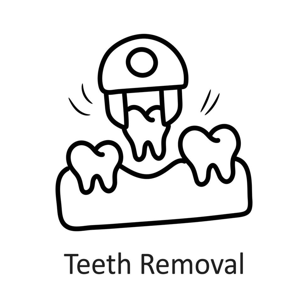 Teeth Removal vector outline Icon Design illustration. Dentist Symbol on White background EPS 10 File