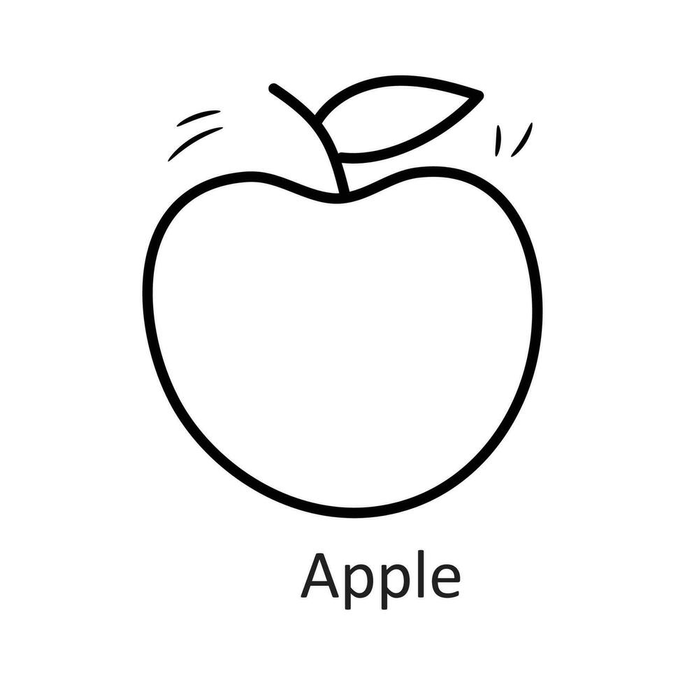 Apple vector outline Icon Design illustration. Dentist Symbol on White background EPS 10 File