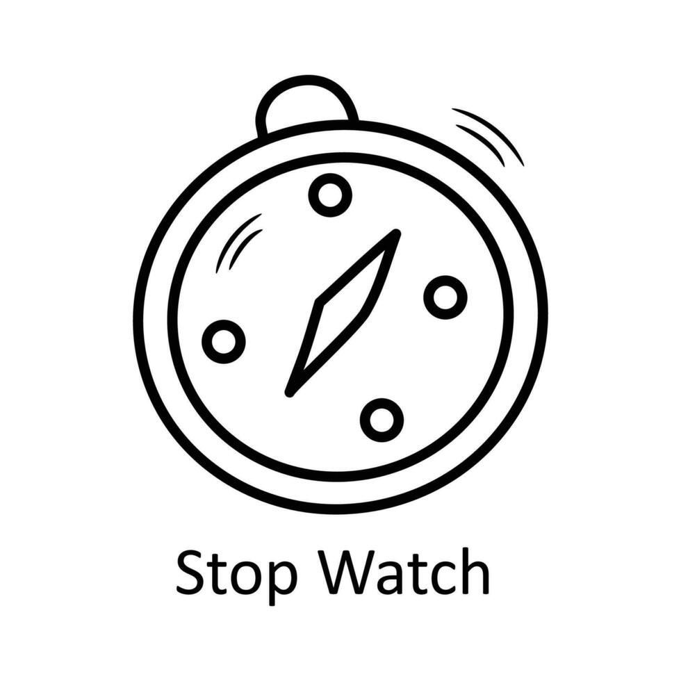 Stop Watch vector outline Icon Design illustration. Travel Symbol on White background EPS 10 File