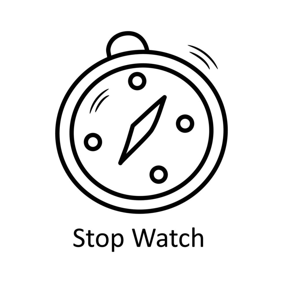 Stop Watch vector outline Icon Design illustration. Travel Symbol on White background EPS 10 File