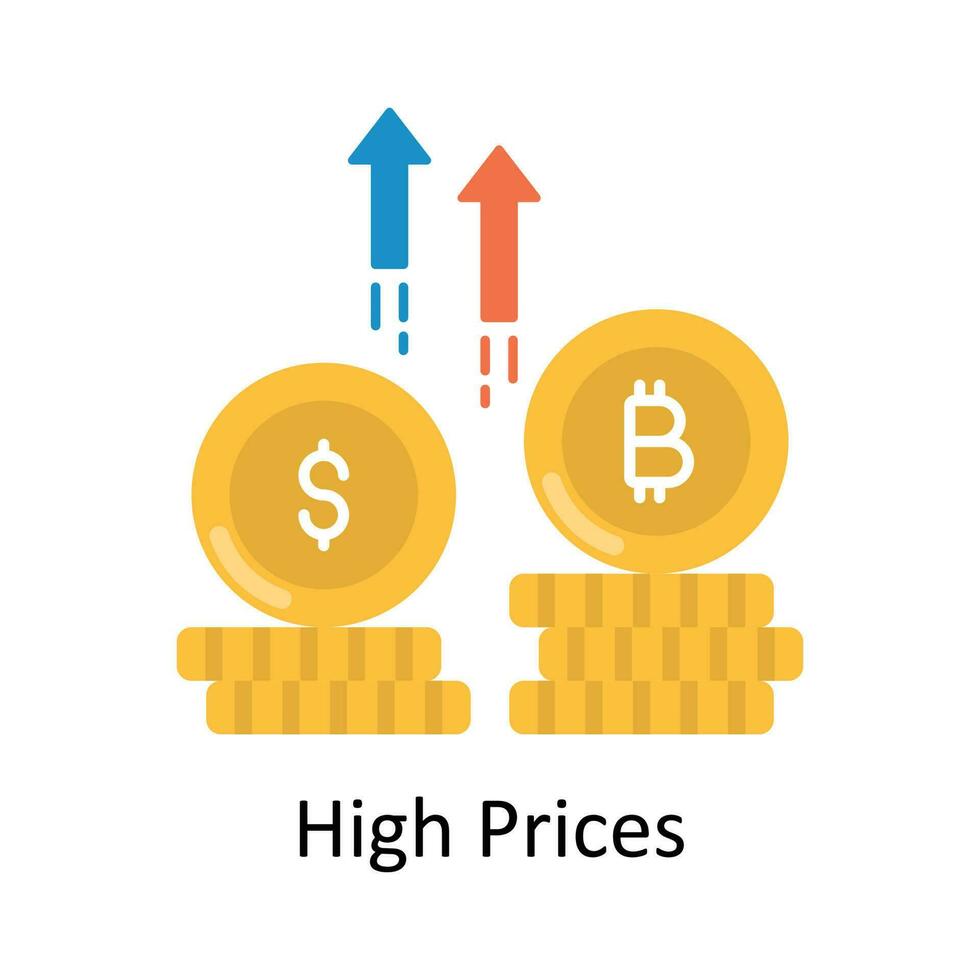 High Prices vector Flat Icon Design illustration. Finance Symbol on White background EPS 10 File