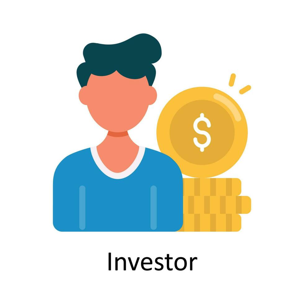 Investor vector Flat Icon Design illustration. Finance Symbol on White background EPS 10 File