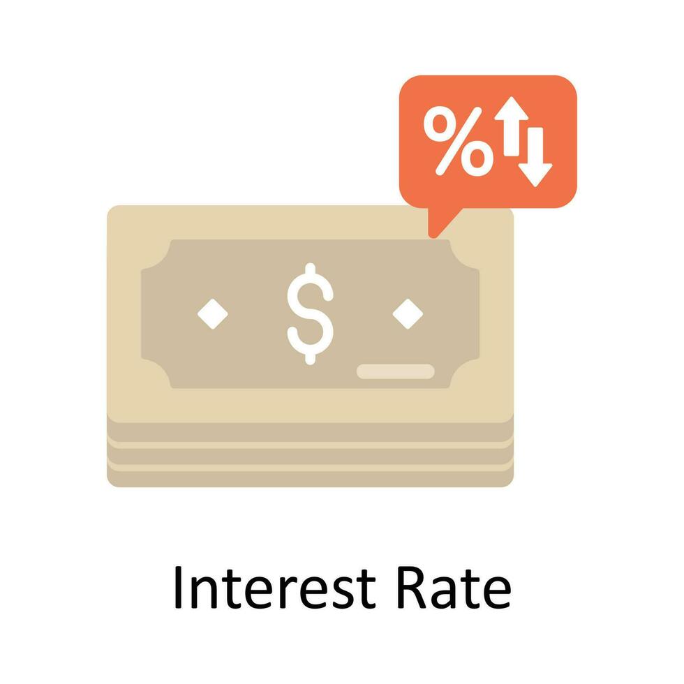 Interest Rate vector Flat Icon Design illustration. Finance Symbol on White background EPS 10 File