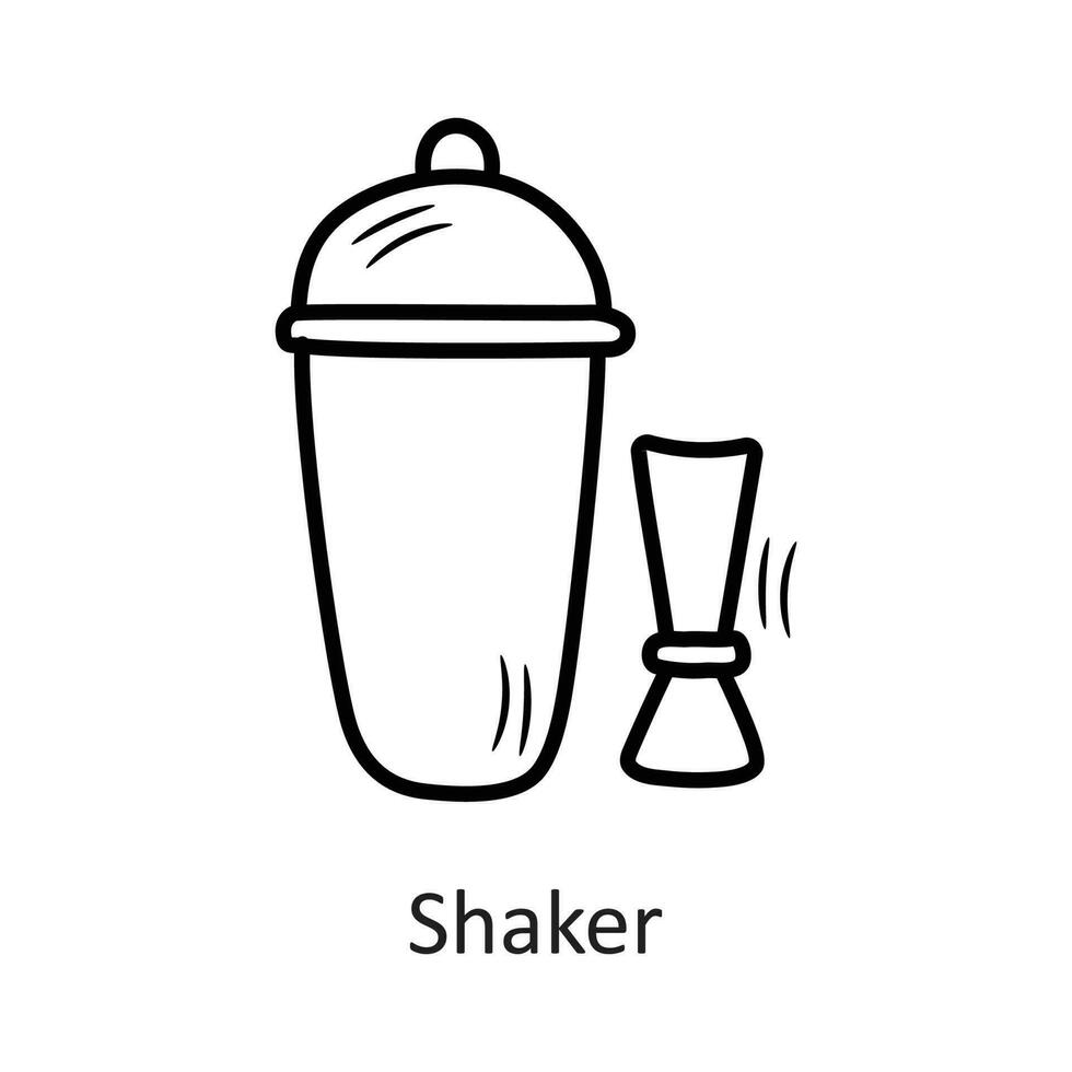 Shaker vector outline Icon Design illustration. New Year Symbol on White background EPS 10 File