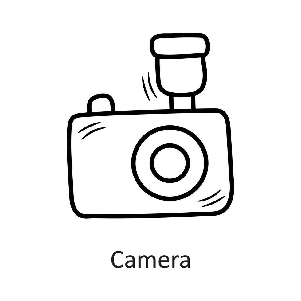 cámara vector contorno icono diseño ilustración. nuevo año símbolo en blanco antecedentes eps 10 archivo