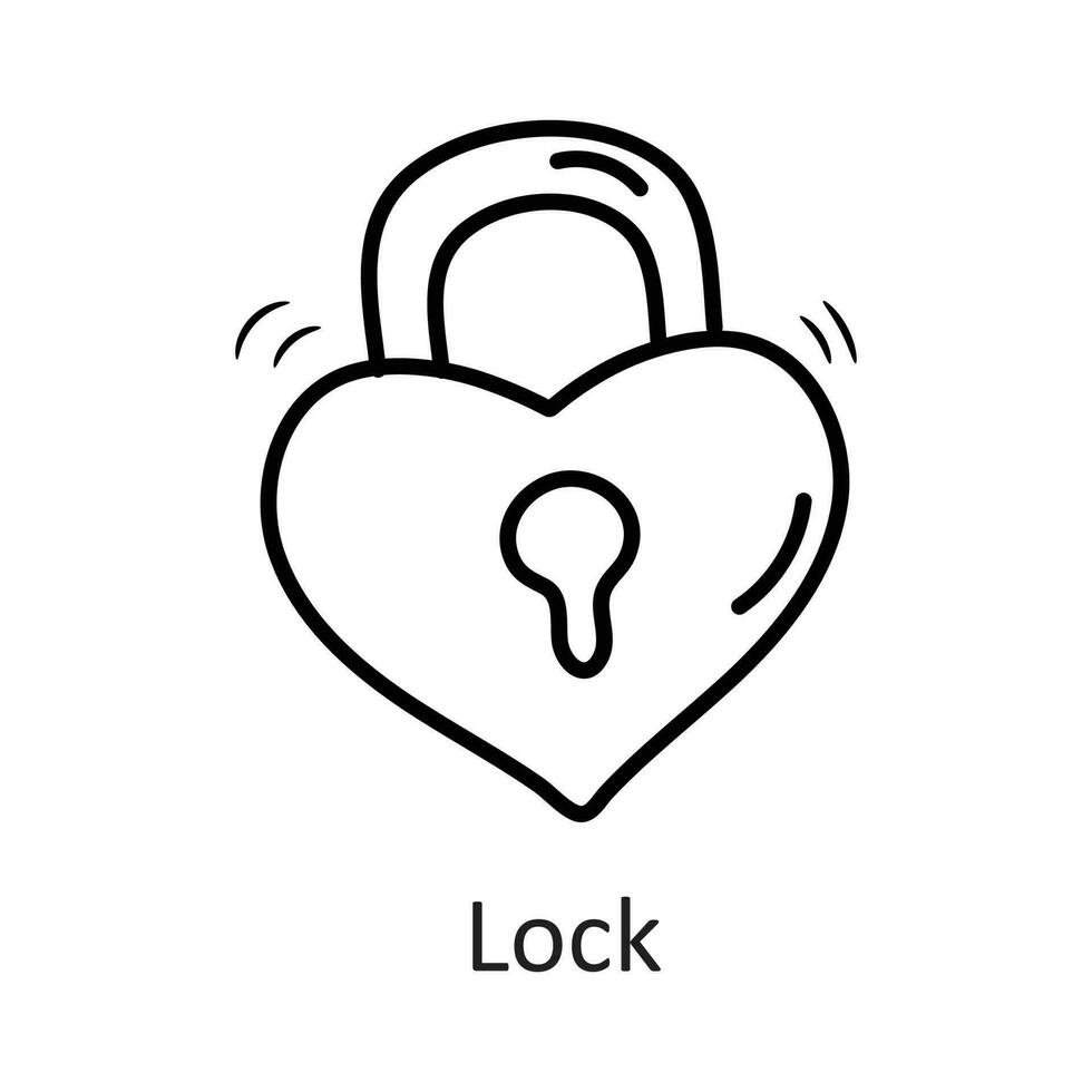 Lock vector outline Icon Design illustration. Security Symbol on White background EPS 10 File