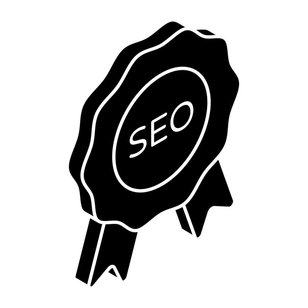 Editable design icon of seo badge vector