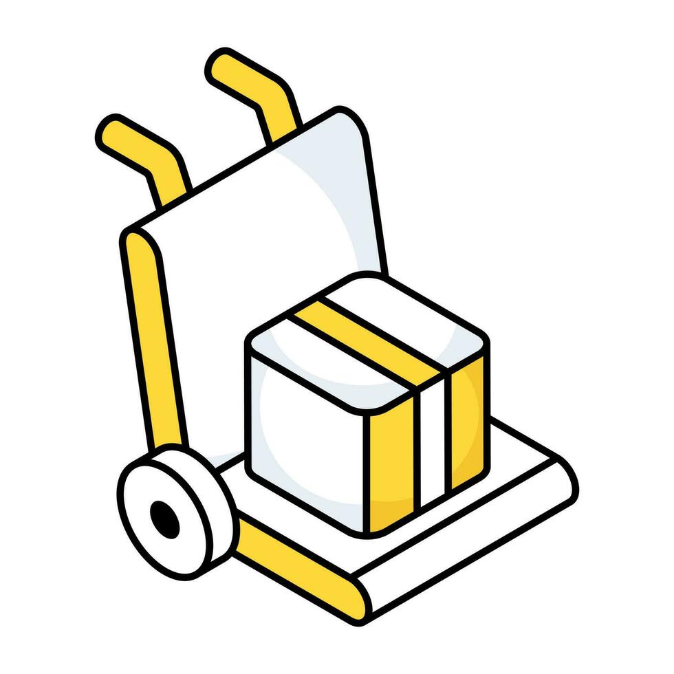 Premium download icon of luggage cart vector