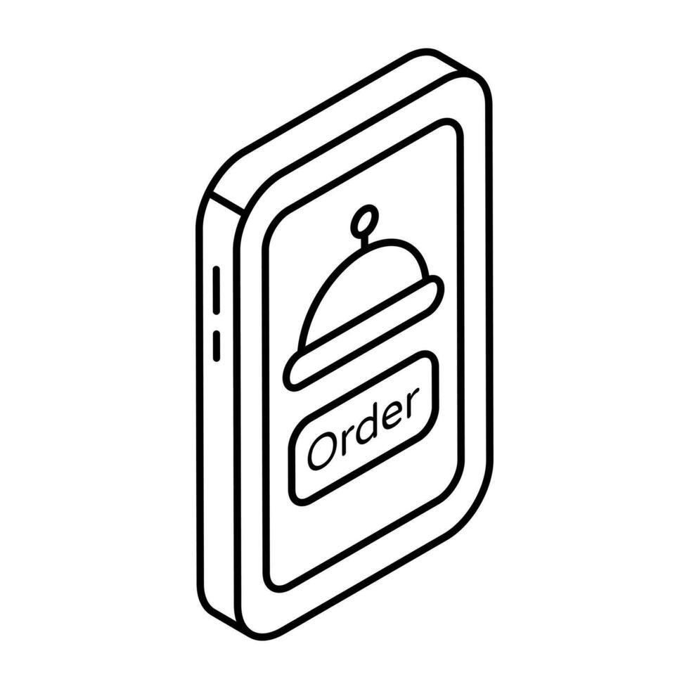 Conceptual linear design icon of mobile order vector