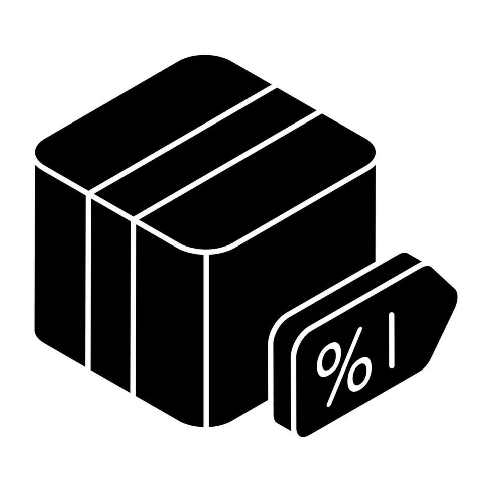 An editable design icon of logistic discount vector