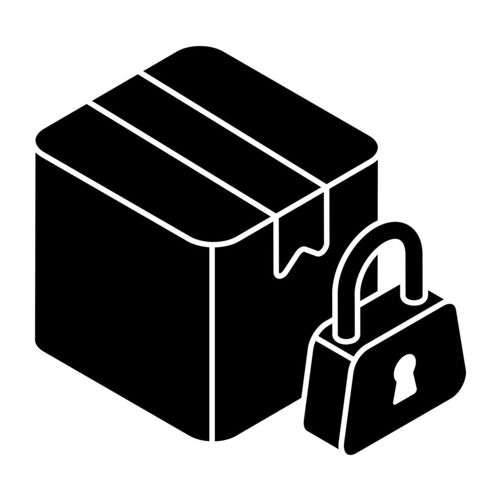 Editable design icon of parcel security vector