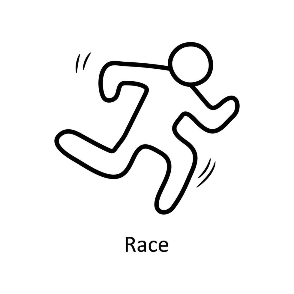 carrera vector contorno icono diseño ilustración. olímpico símbolo en blanco antecedentes eps 10 archivo