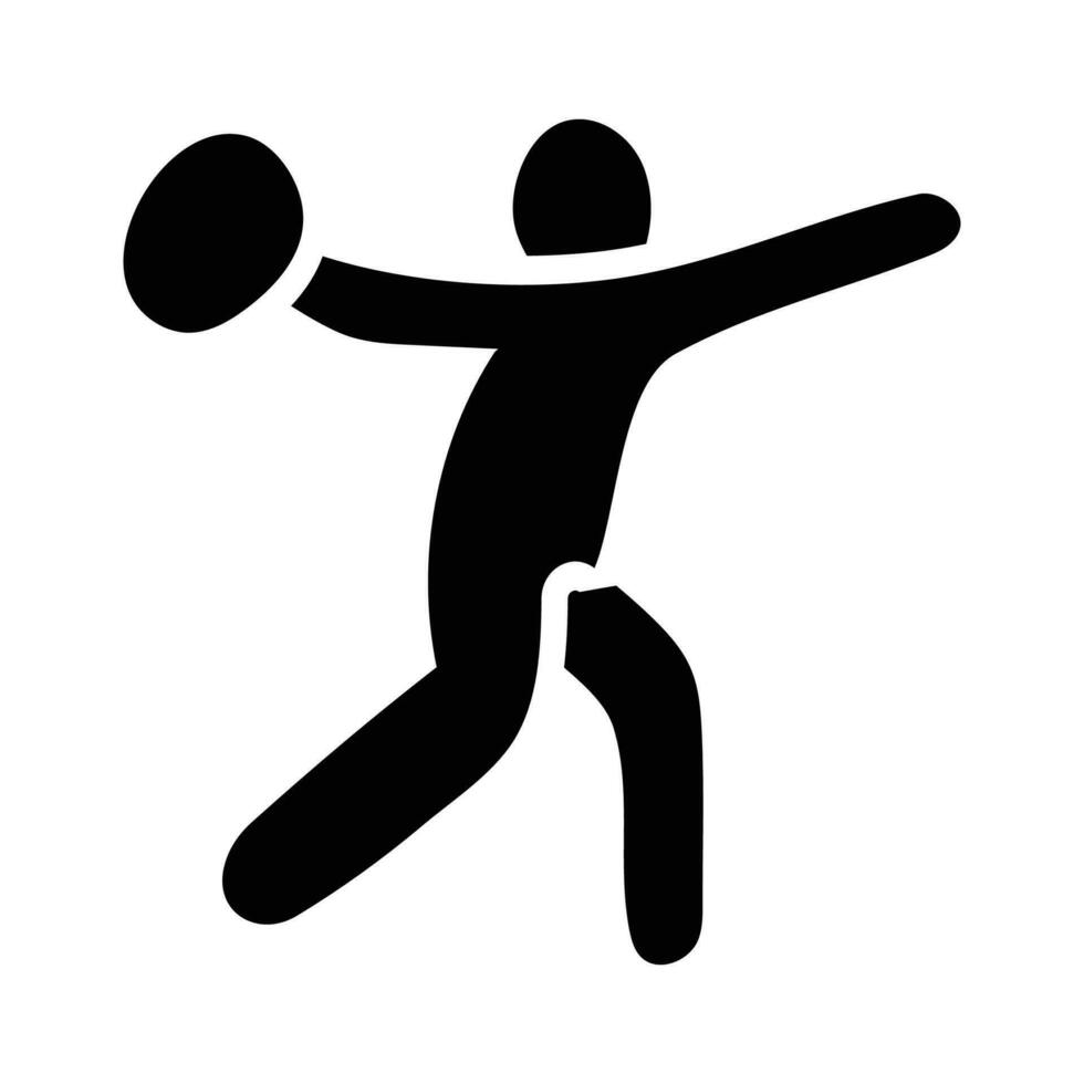 lanzar pelota vector sólido icono diseño ilustración. olímpico símbolo en blanco antecedentes eps 10 archivo