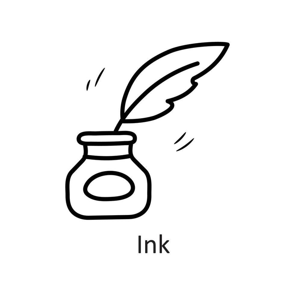 Ink vector outline Icon Design illustration. Stationery Symbol on White background EPS 10 File