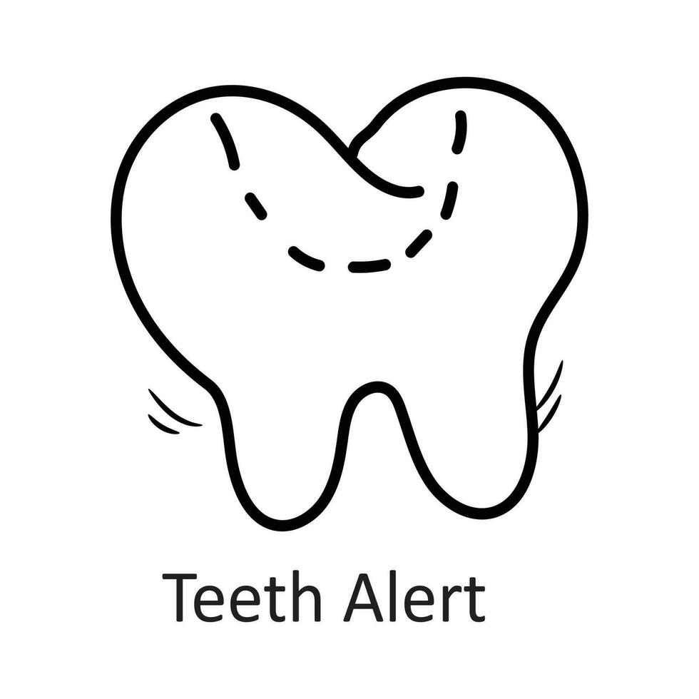 Teeth Alert vector outline Icon Design illustration. Dentist Symbol on White background EPS 10 File