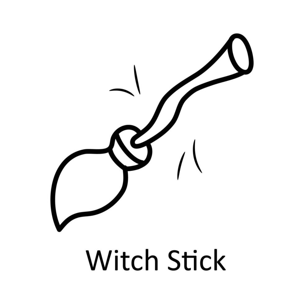 Witch Stick vector outline Icon Design illustration. Toys Symbol on White background EPS 10 File
