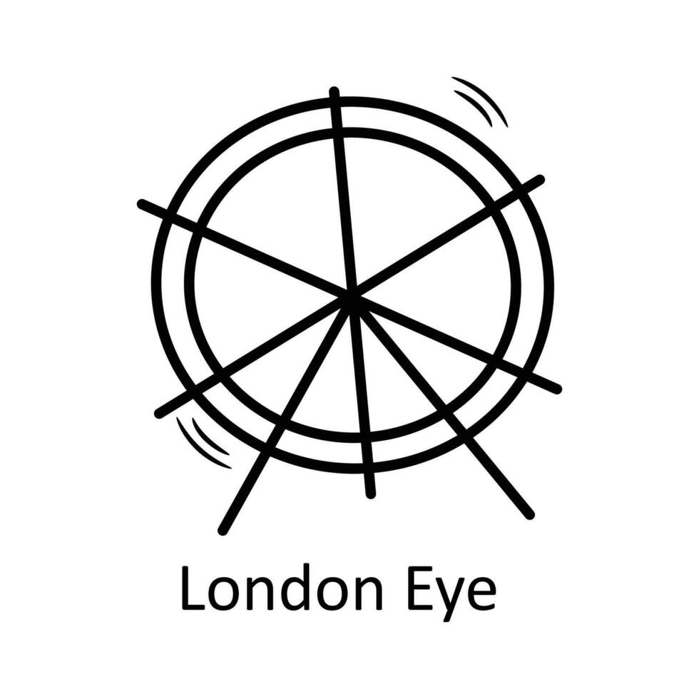 London Eye vector outline Icon Design illustration. Travel Symbol on White background EPS 10 File