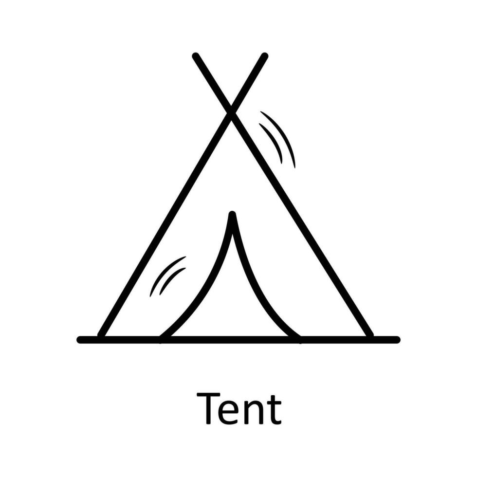 Tent vector outline Icon Design illustration. Travel Symbol on White background EPS 10 File