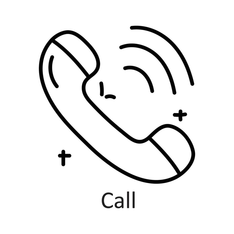Call vector outline Icon Design illustration. Communication Symbol on White background EPS 10 File