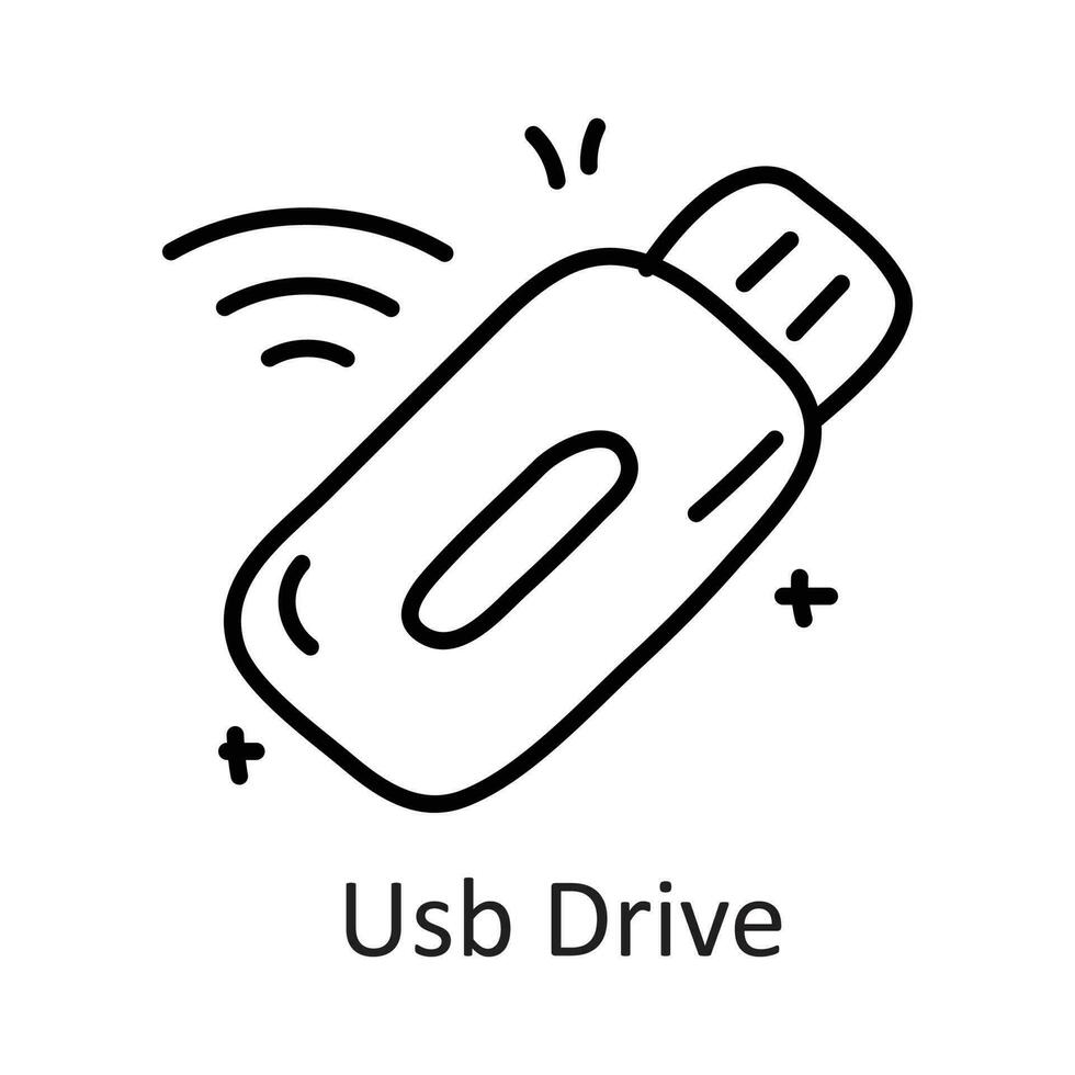MobileUsb Drive vector outline Icon Design illustration. Communication Symbol on White background EPS 10 File