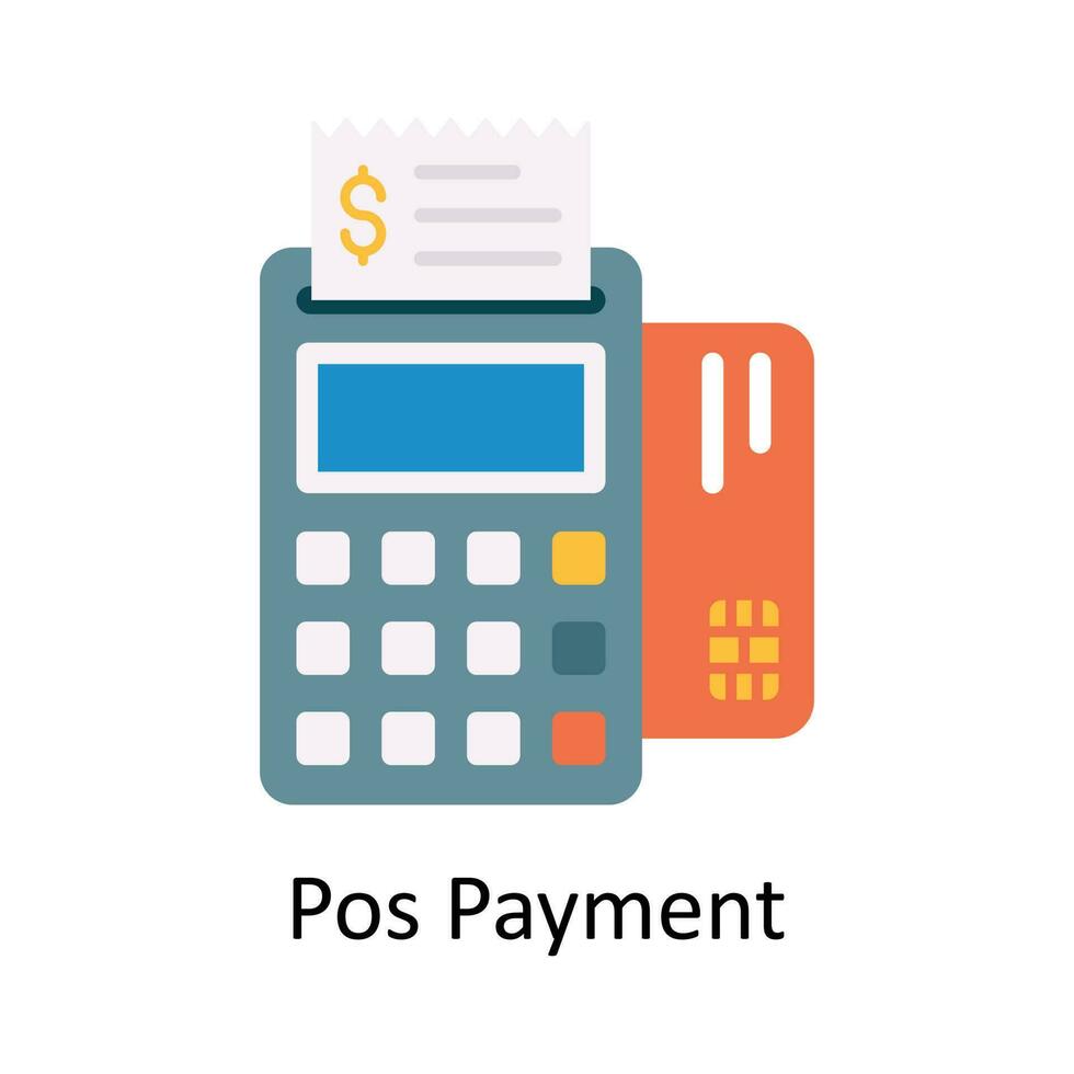 Pos Payment vector Flat Icon Design illustration. Finance Symbol on White background EPS 10 File