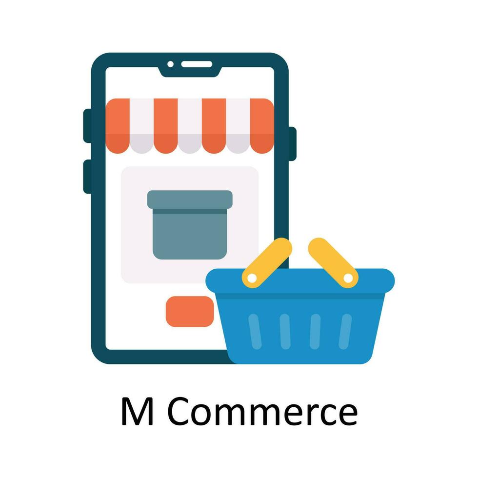 M Commerce vector Flat Icon Design illustration. Finance Symbol on White background EPS 10 File