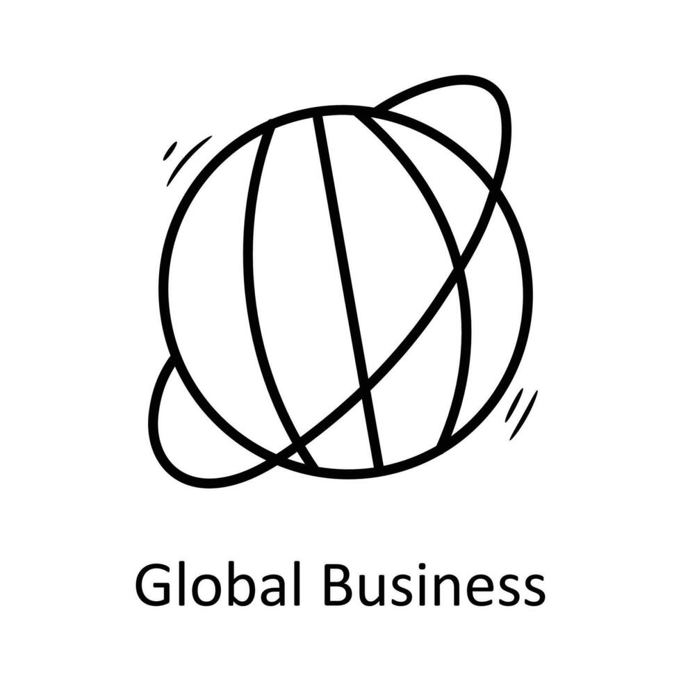 Global Business  vector outline Icon Design illustration. Business Symbol on White background EPS 10 File