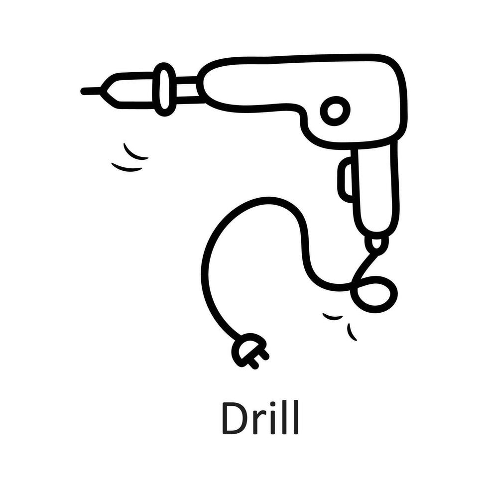 Drill vector outline Icon Design illustration. Household Symbol on White background EPS 10 File
