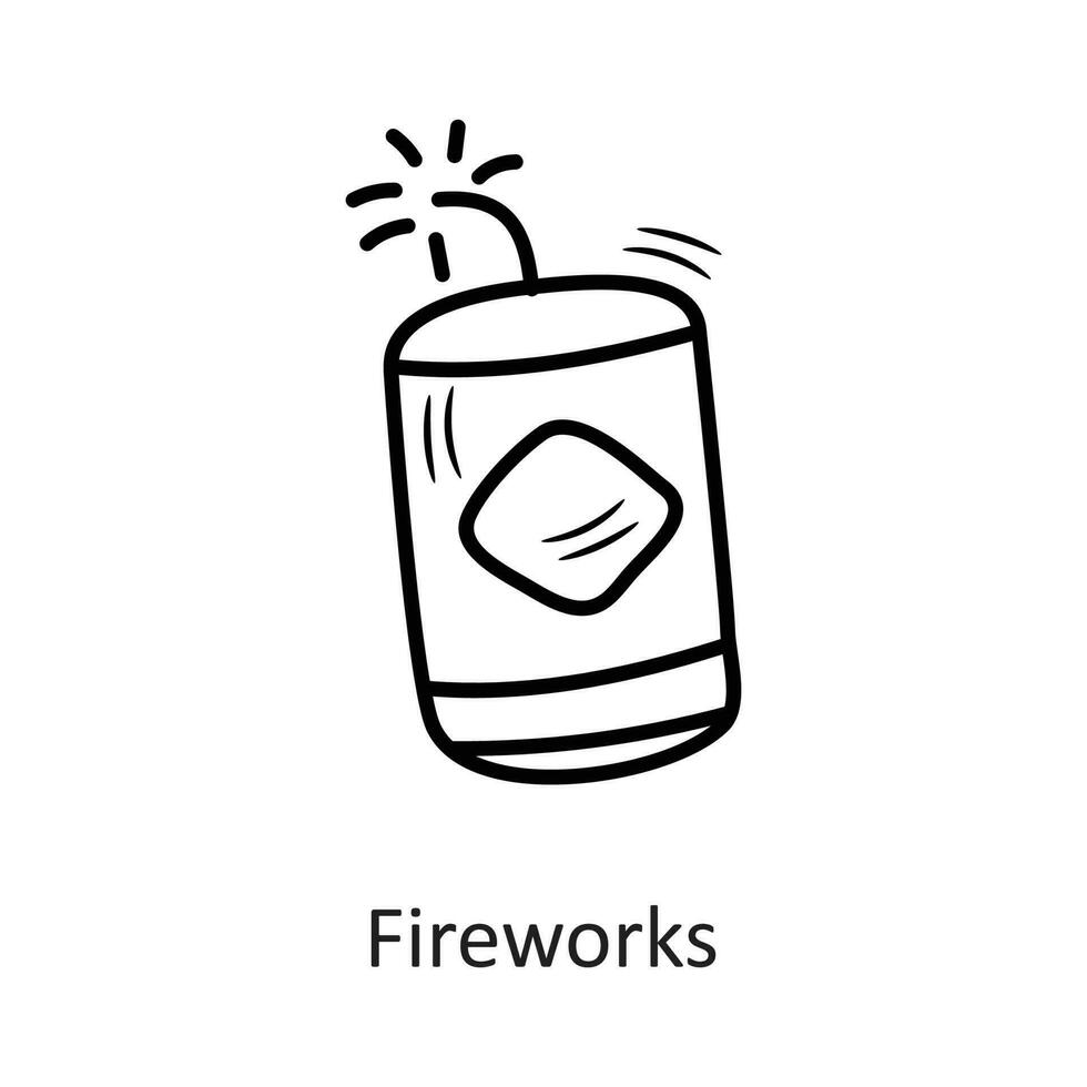 fuegos artificiales vector contorno icono diseño ilustración. nuevo año símbolo en blanco antecedentes eps 10 archivo