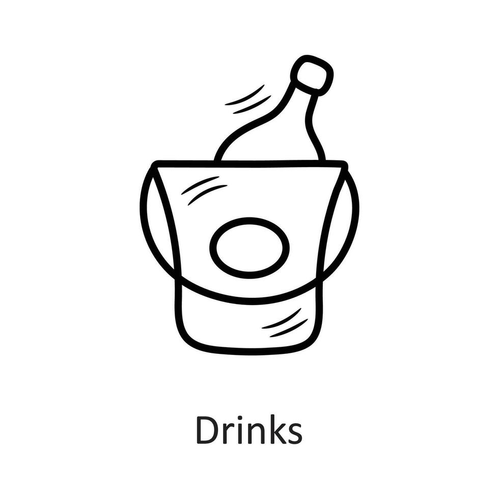 bebidas vector contorno icono diseño ilustración. nuevo año símbolo en blanco antecedentes eps 10 archivo