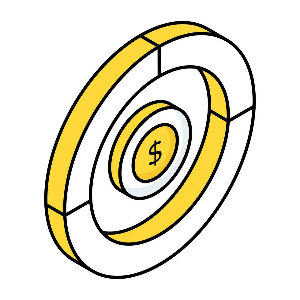 An editable design icon of financial chart vector