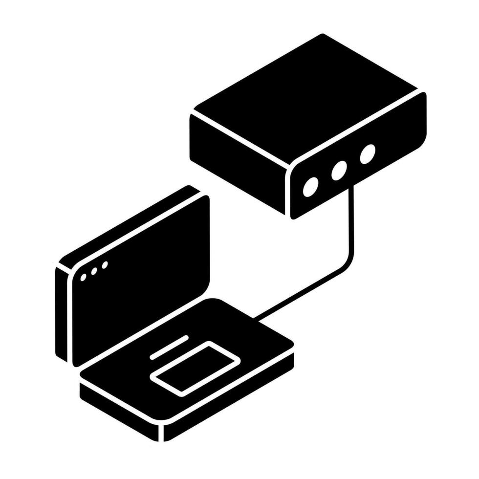 An icon design of server hosting vector