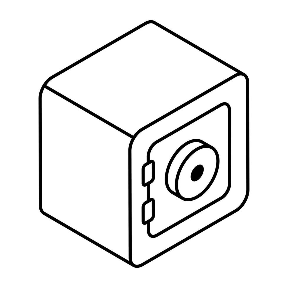 An editable design icon of bank locker vector