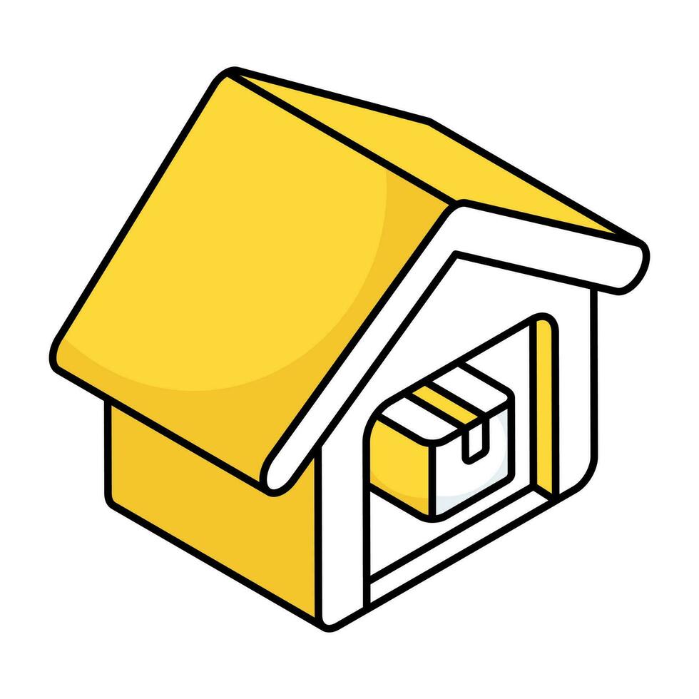 Flat design icon of warehouse vector