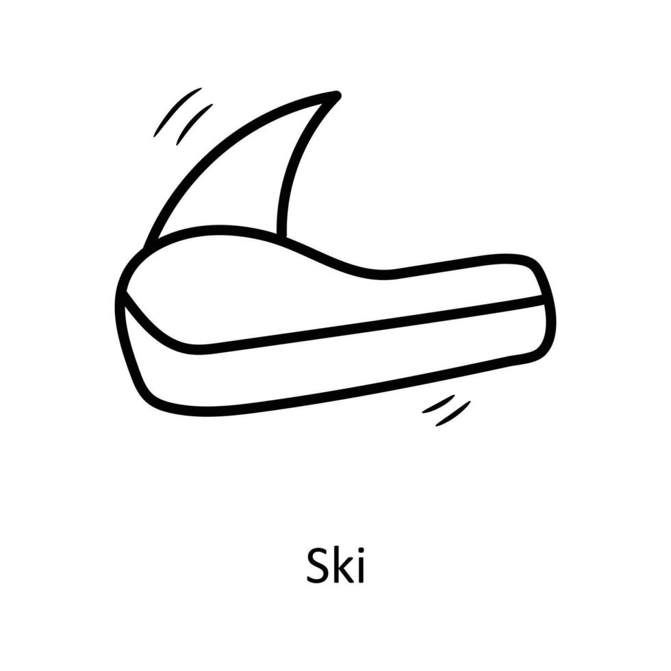 Ski vector outline Icon Design illustration. Olympic Symbol on White background EPS 10 File