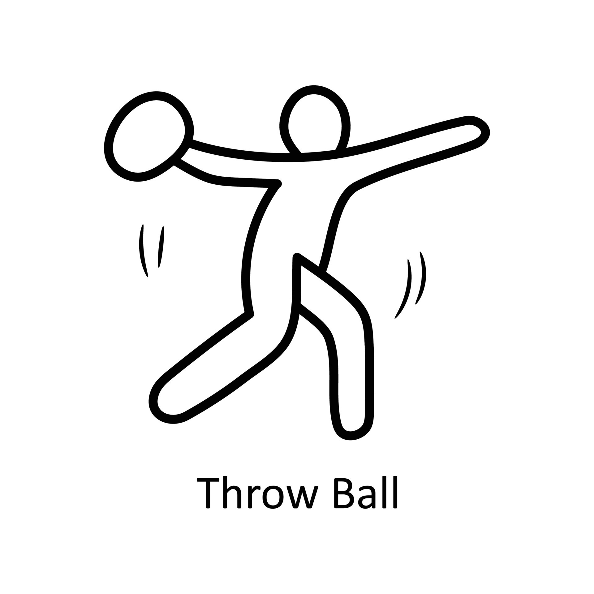 Throw Ball Vector Outline Icon Design Illustration Olympic Symbol On throw-ball
