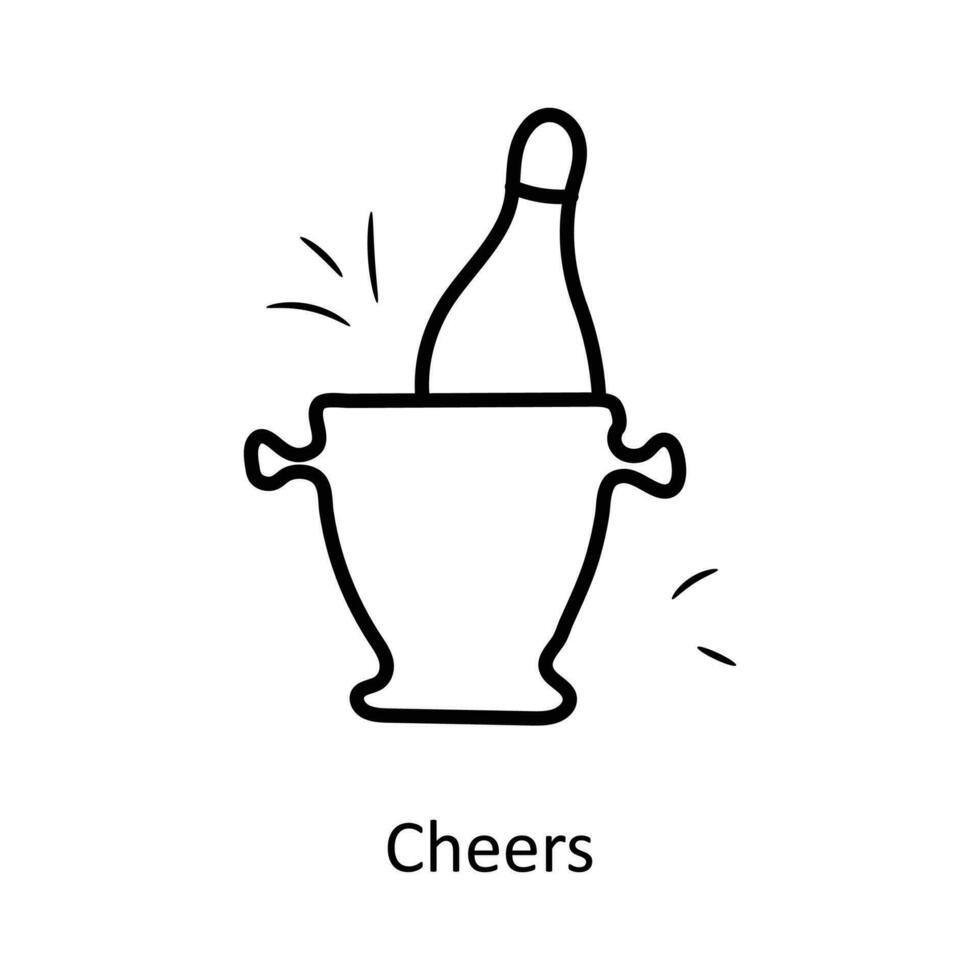 Cheers vector outline Icon Design illustration. Party and Celebrate Symbol on White background EPS 10 File