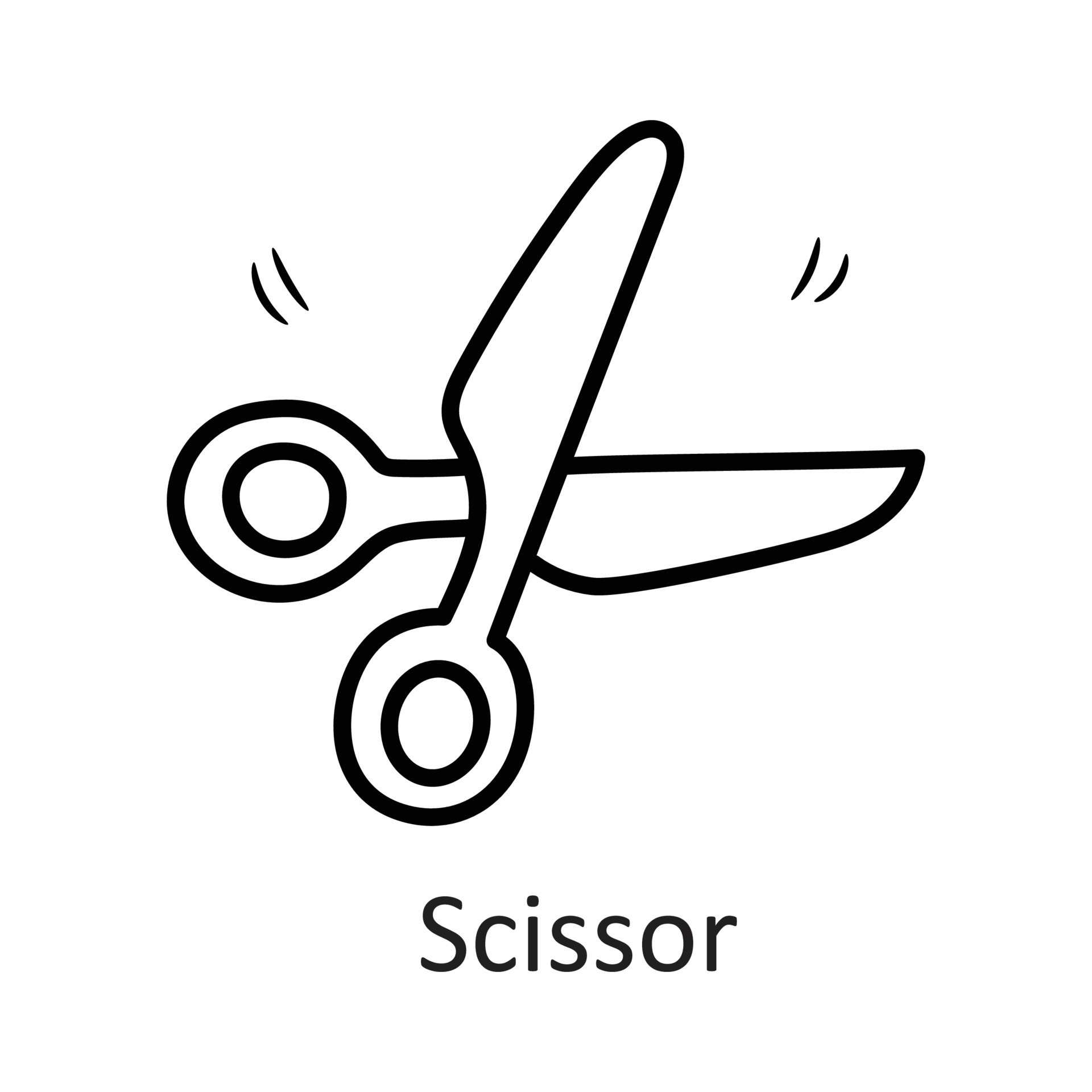 Scissor vector outline Icon Design illustration. Stationery Symbol on