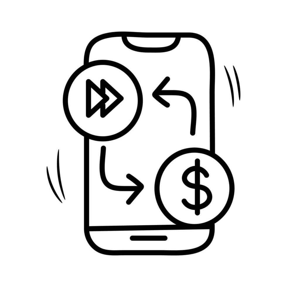 Online Transfer vector outline Icon Design illustration. Banking and Finance Symbol on White background EPS 10 File