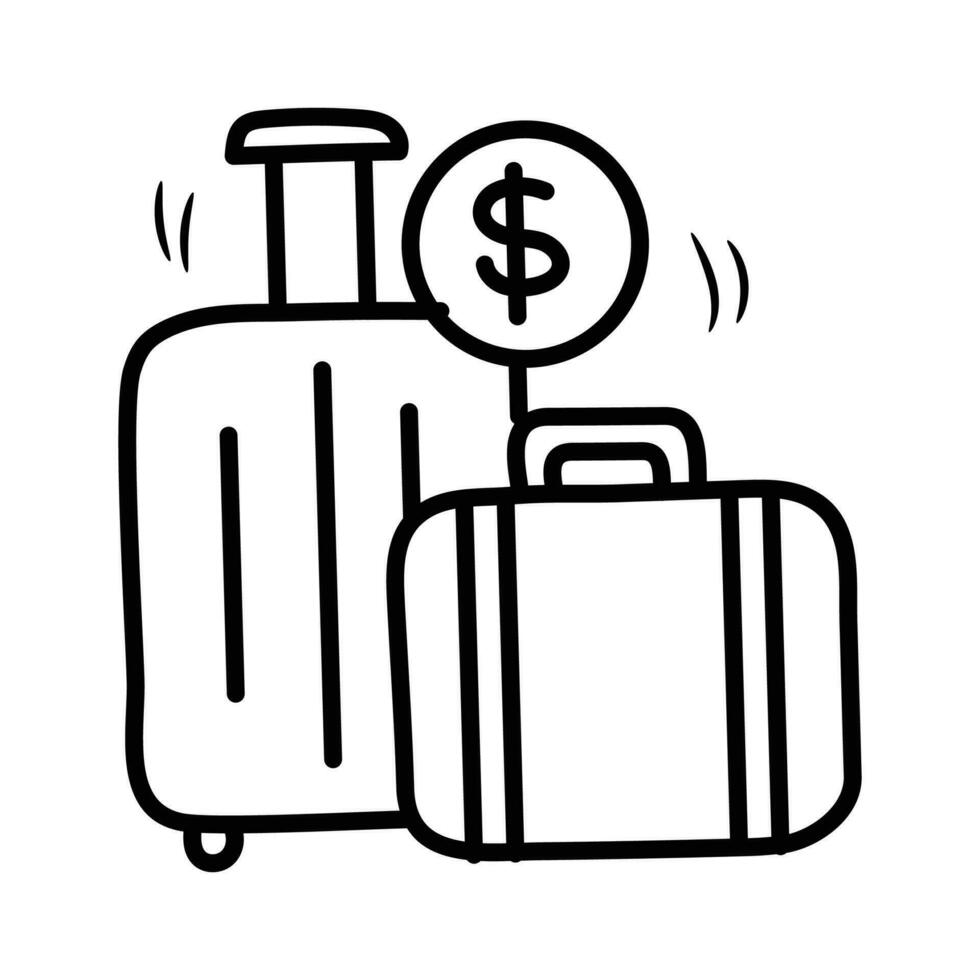 luggage  vector outline Icon Design illustration. Banking and Finance Symbol on White background EPS 10 File