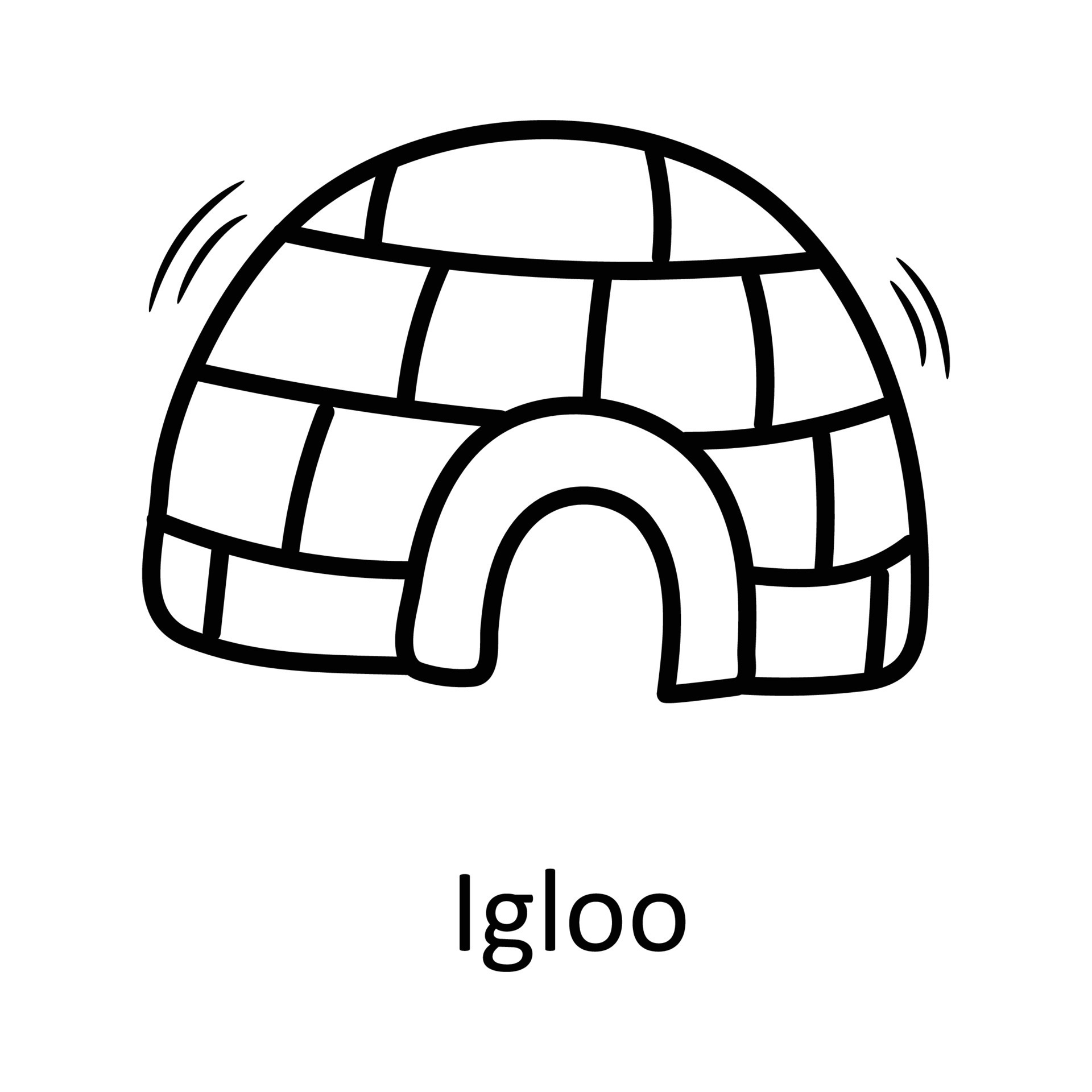 Igloo vector outline Icon Design illustration. Travel Symbol on White