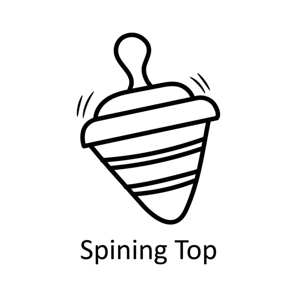 Spinning Top vector outline Icon Design illustration. Toys Symbol on White background EPS 10 File